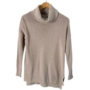 Benedetta B. Merino Wool Cashmere‎ Turtleneck Sweater in Beige, Size XS